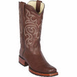 Western Genuine Grisly Leather 7x Toe Boots Brown Color - Los Altos boots - Side View 