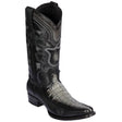 Men's Genuine Caiman Tail and Deer Skin European Square Toe Boots Faded Gray Color - Los Altos Boots - Side View 