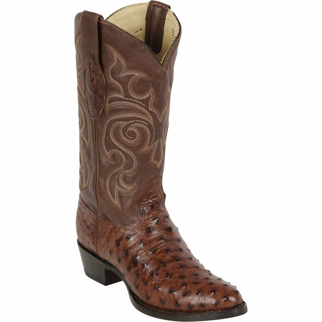 Western Genuine Ostrich Round Toe Boots Kango Color - Los Altos Boots - Side View