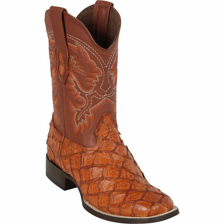 Los Altos Boots Boots Men's King Exotic Monster Fish Skin Wide Square Toe Boot 4822R1003