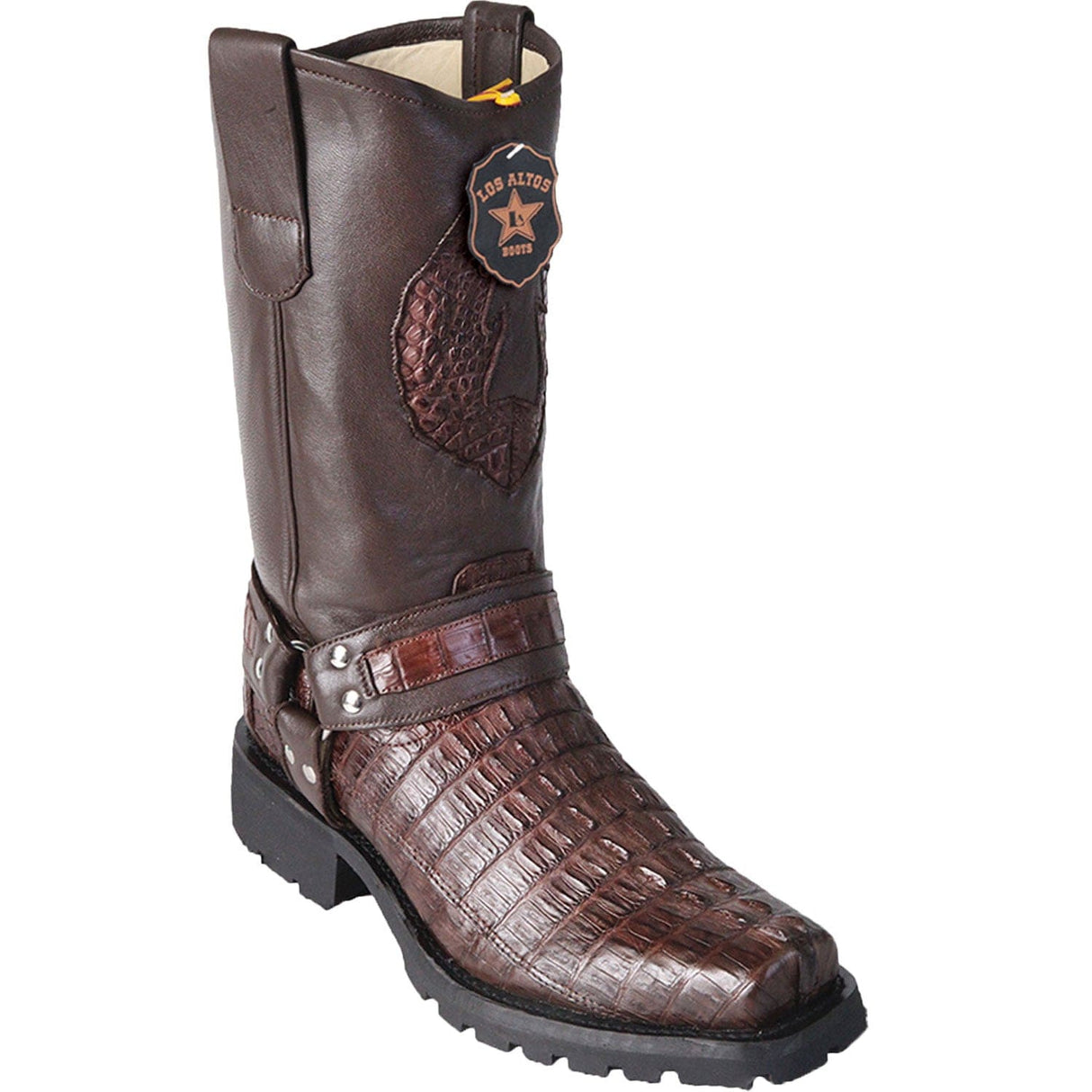 Los Altos Boots Boots Men's Los Altos Caiman Tail Skin Biker Boot 55T0107