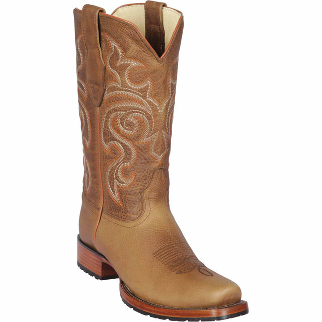 Western Genuine Rage Leather 7x Toe Boots Honey Color - Los Altos boots - Side View 