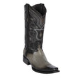 Western Genuine Teju Lizard Skin European Square Toe Boots Faded Gray Color - Los Altos Boots - Side View 
