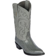 Western Genuine Teju Lizard Skin J Toe Boots Gray Color - Los Altos Boots - Side View
