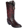 Western Genuine Teju Lizard Round Toe  Boots Black Cherry Color - Los Altos Boots - Side View