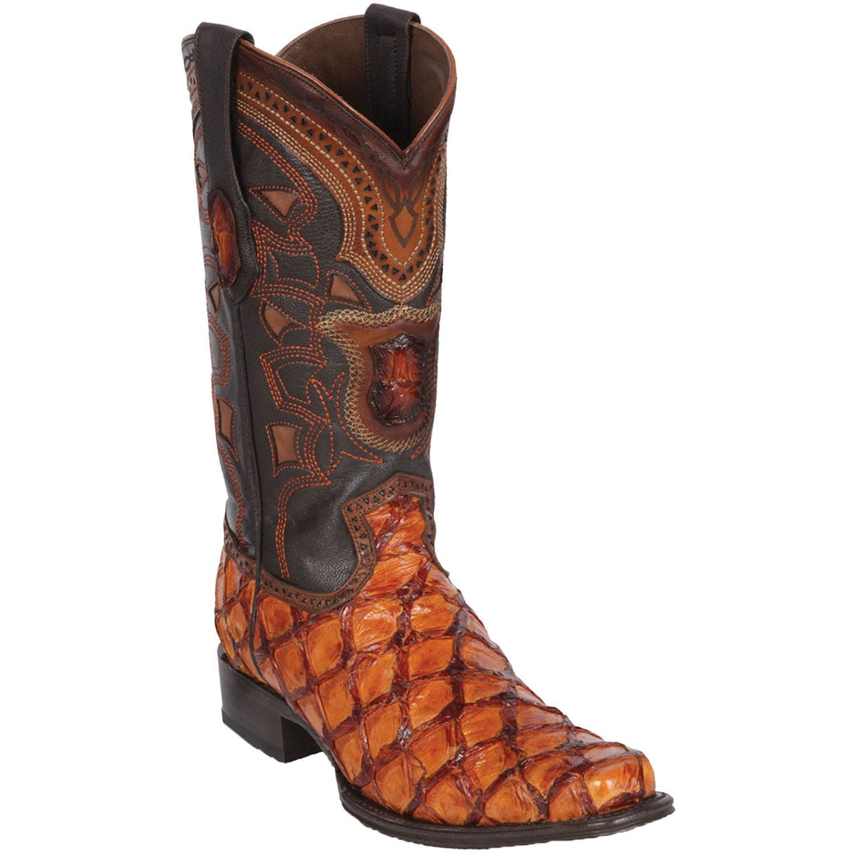 Men's Los Altos Genuine Monster Fish Leather Square Toe Boots - Blue main image 1