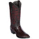 Western Genuine Ostrich Leg Round Toe Boots Black Cherry Color - Los Altos Boots - Side View