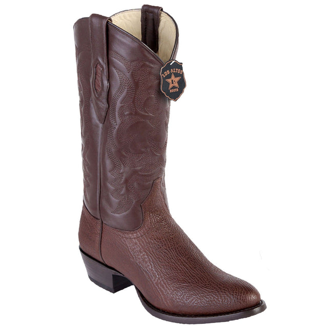 Western Genuine Shark Round Toe Boots Brown Color - Los Altos Boots - Side View