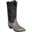 Western Genuine Ostrich Leg Skin J Toe Boots Gray Color - Los Altos Boots - Side View