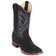 Western Genuine Python Skin Rodeo Wide Square Toe Boots Nobuck Black Color- Los Altos Boots - Side View