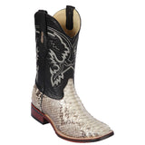 Los Altos Boots Boots Men's Los Altos Python Skin Wide Square Toe Boot 8265749