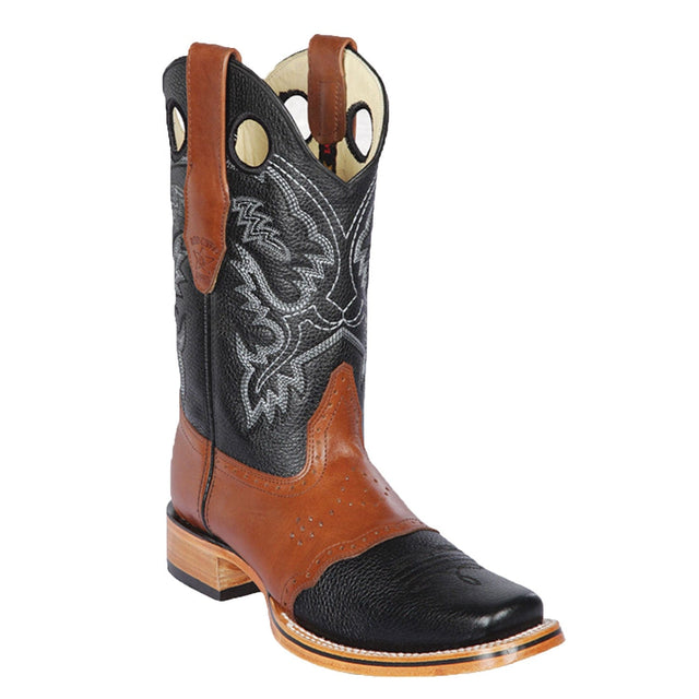 Los Altos Boots Exotic Skin Cowboy Boots Original Cowhide Leather Skin Rodeo Toe Boot LAB-8142705