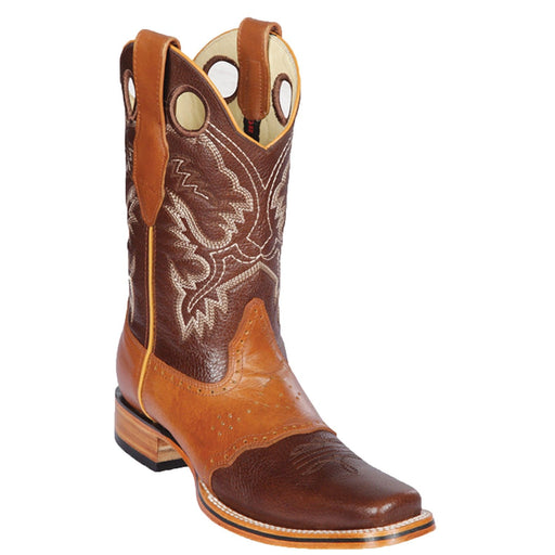 Los Altos Boots Leather Cowboy Boots Original Cowhide Leather Skin Rodeo Toe Boot LAB-8143807