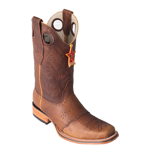 Los Altos Boots Leather Cowboy Boots Original Cowhide Leather Skin Rodeo Toe Boot LAB-8149951