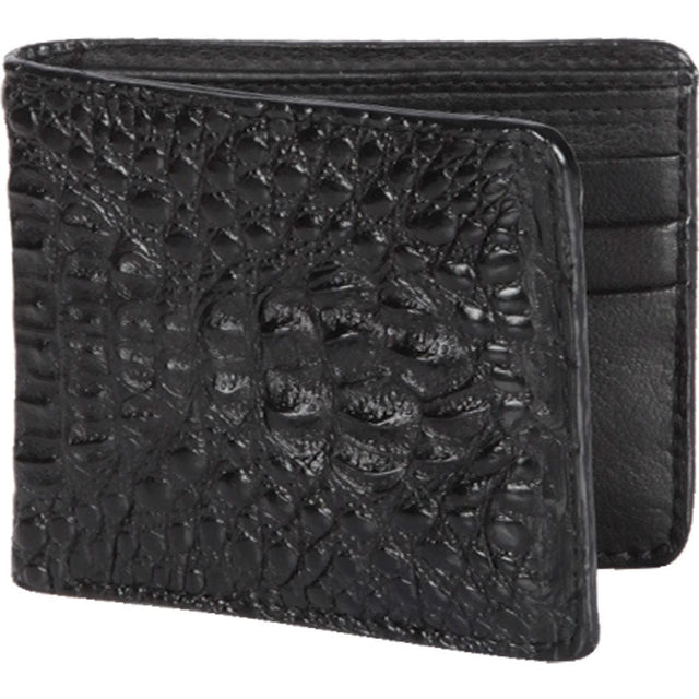 Genuine Caiman Hornback Skin Wallet in Black Color - Los Altos Boots