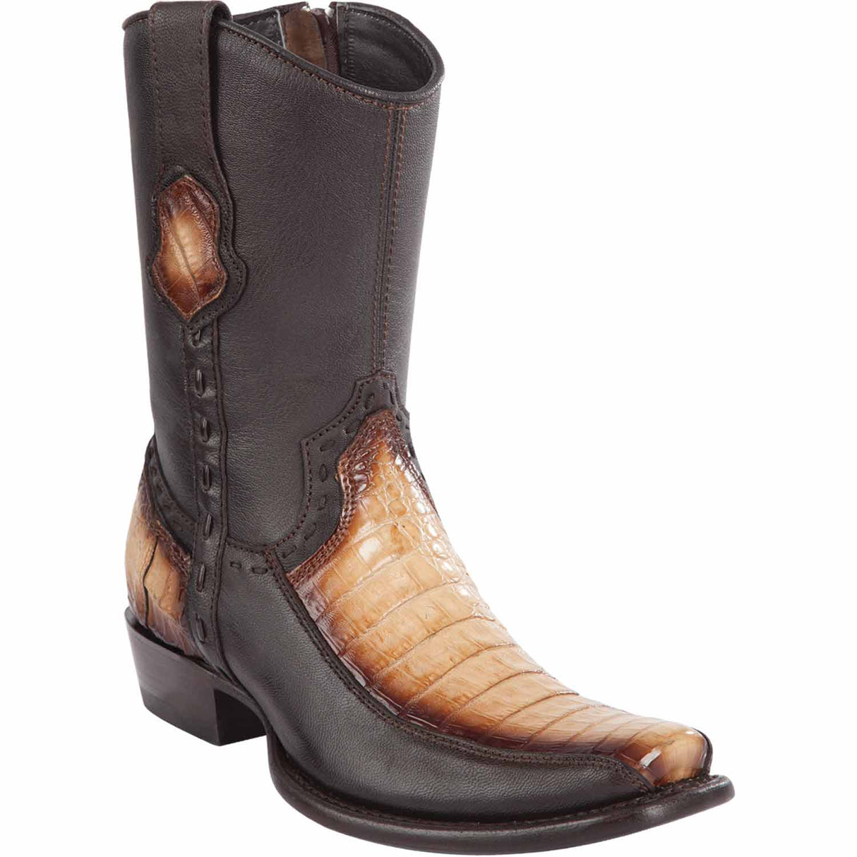 Wild West Boots Boots 6 Men's Wild West Caiman Belly with Deer Dubai Toe Short Boot 279BF8215