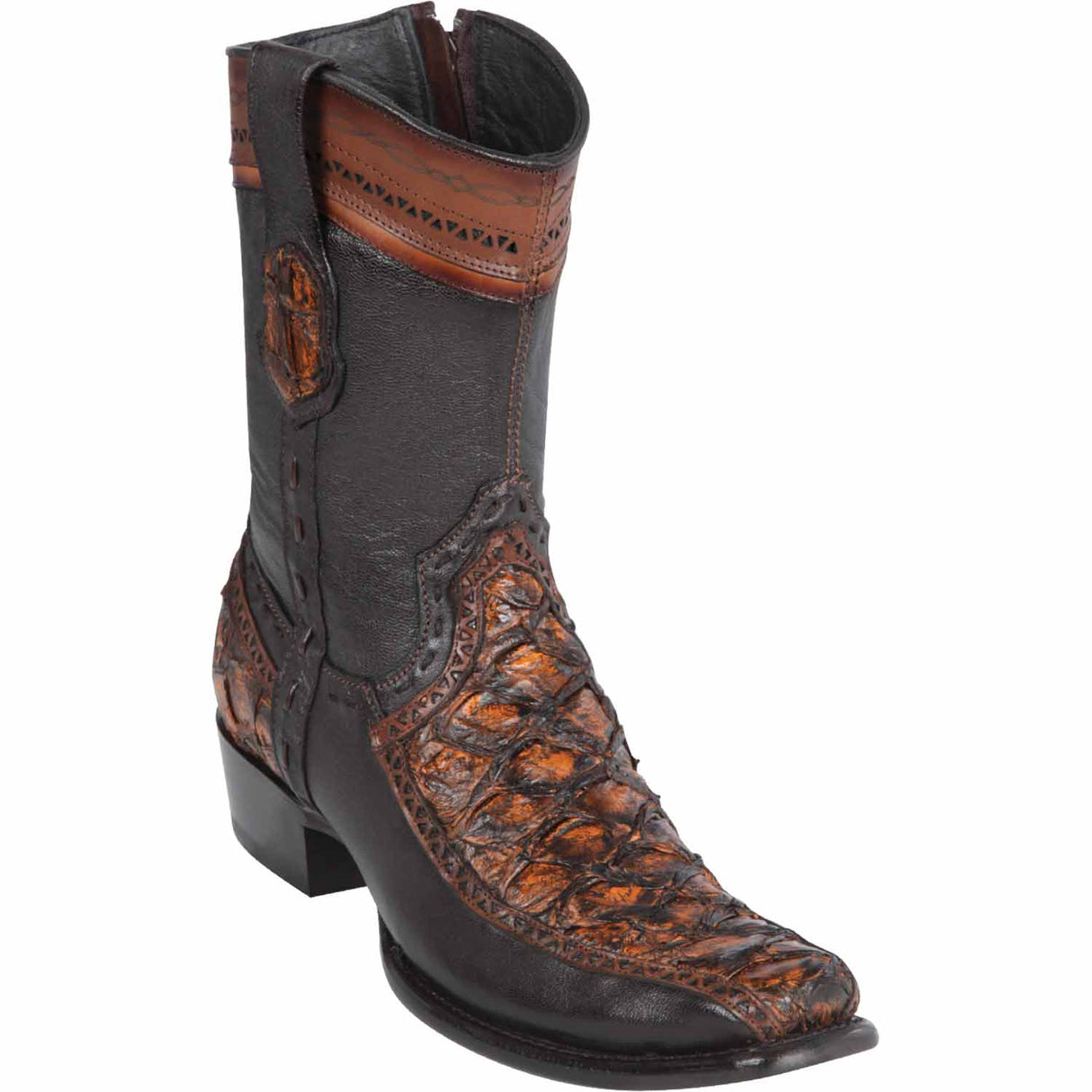 Wild West Boots Boots 6 Men's Wild West Monster Fish with Deer Dubai Toe Short Boot 279BF1088