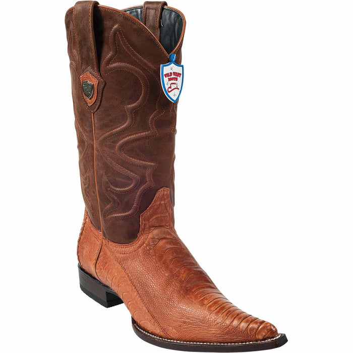 Wild West Boots Boots 6 Men's Wild West Ostrich Leg Grasso Skin 3X Toe Boot 295G0503