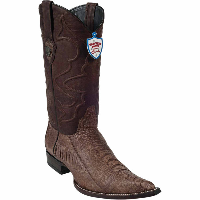Wild West Boots Boots 6 Men's Wild West Ostrich Leg Grasso Skin 3X Toe Boot 295G0507