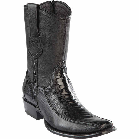 Wild West Boots Boots 6 Men's Wild West Ostrich Leg with Deer Dubai Toe Short Boot 279BF0505