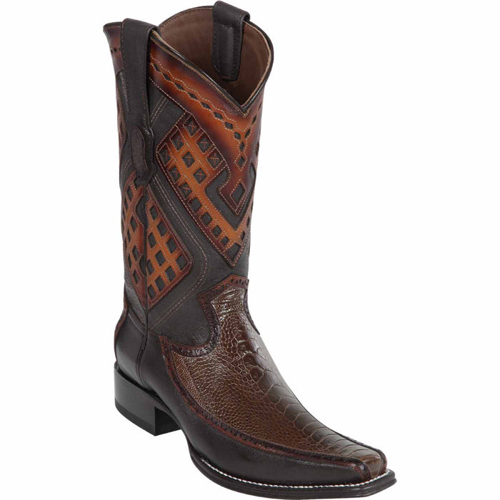 Wild West Boots Boots 6 Men's Wild West Ostrich Leg with Deer Skin Square Toe Boot 276F0516