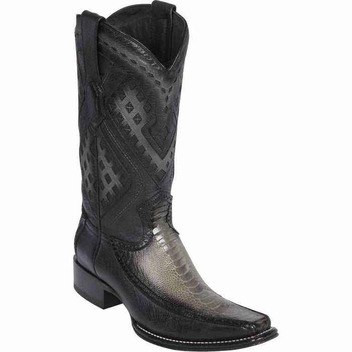 Wild West Boots Boots 6 Men's Wild West Ostrich Leg with Deer Skin Square Toe Boot 276F0538