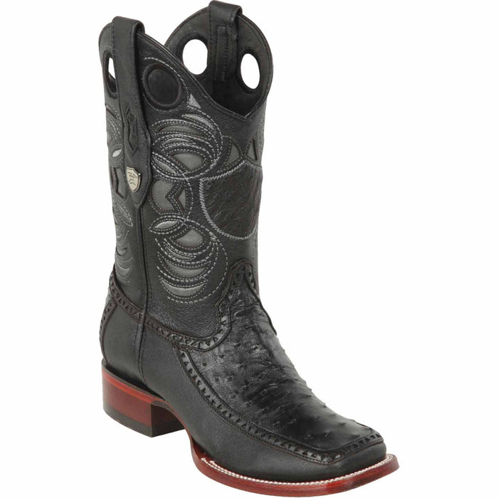 Wild West Boots Boots 6 Men's Wild West Ostrich with Deer Skin Ranch Toe Boot 282F0305